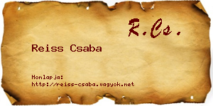 Reiss Csaba névjegykártya